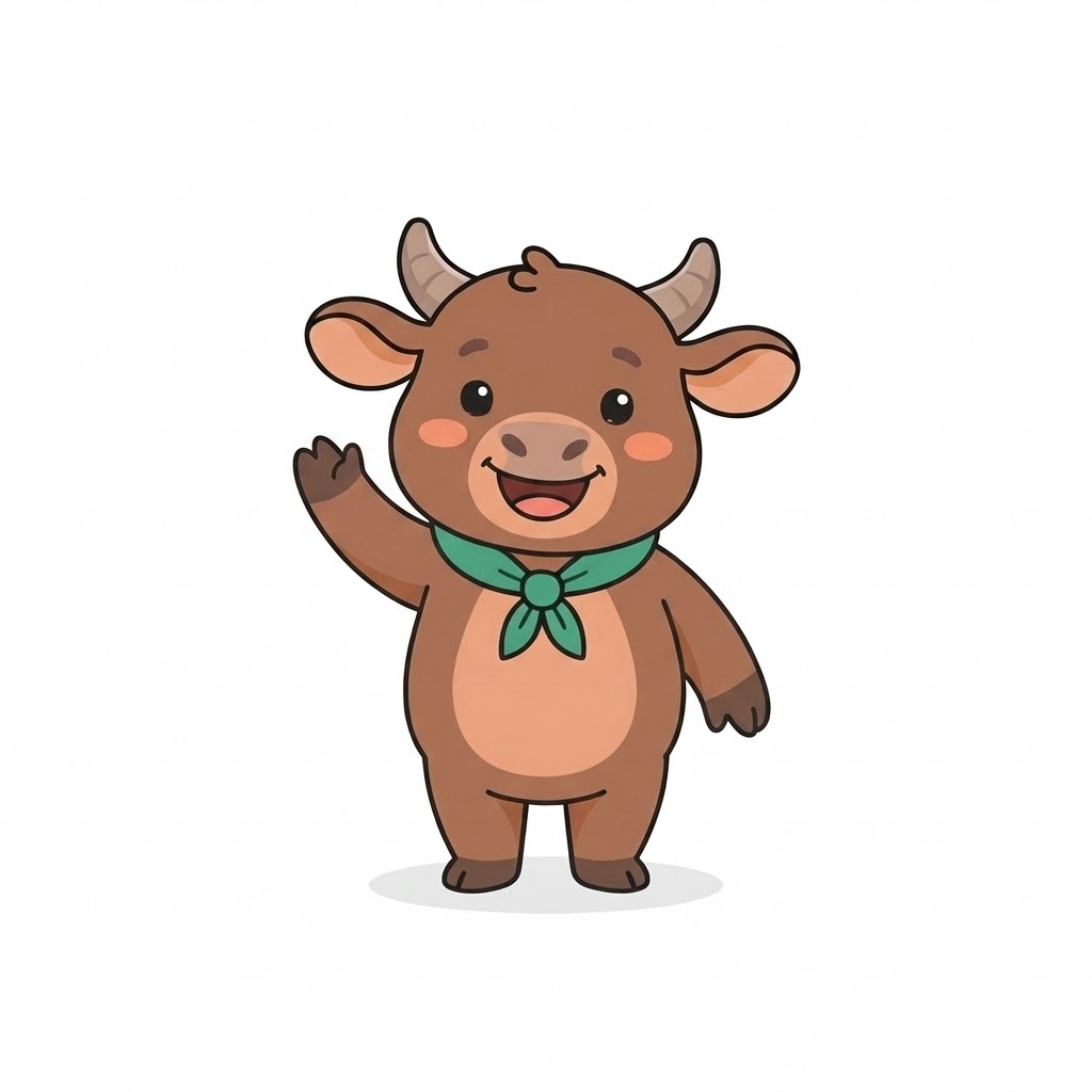 Maskot Anoa riang dan bersukacita